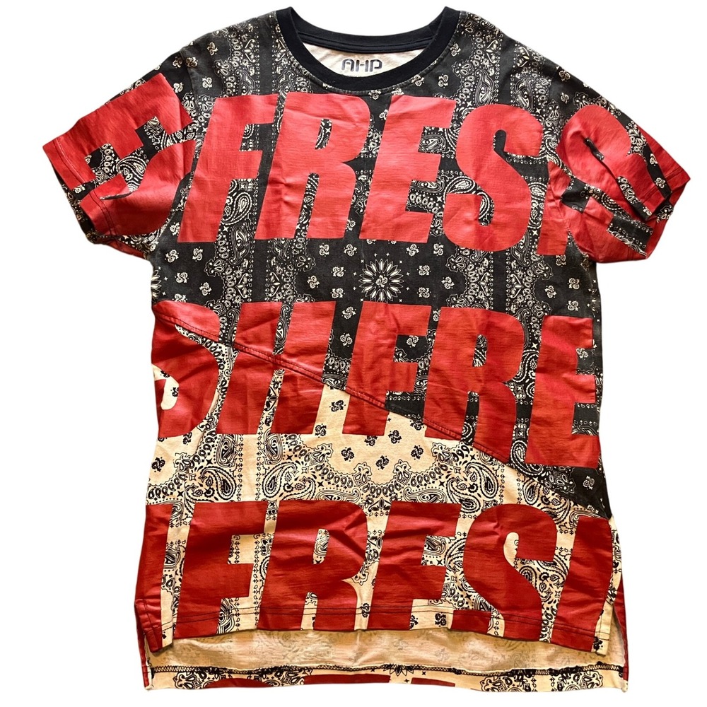 Another Hype Piece Shirt Mens Extra‎ Large Fresh Spell Out Wrap Around AOP